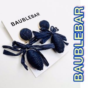 NWT BAUBLEBAR TRENDY NAVY BLUE STATEMENT EARRINGS